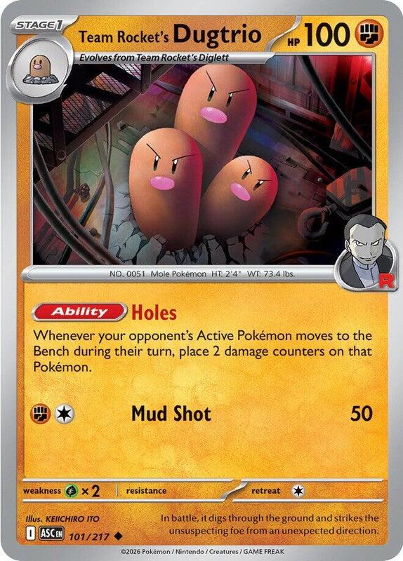 Team Rocket's Dugtrio (Energy Symbol Pattern)