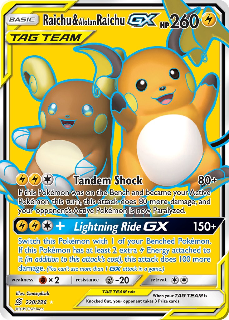 Raichu & Alolan Raichu GX (Full Art)