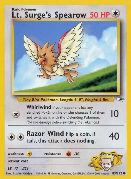 Lt. Surge's Spearow (83)