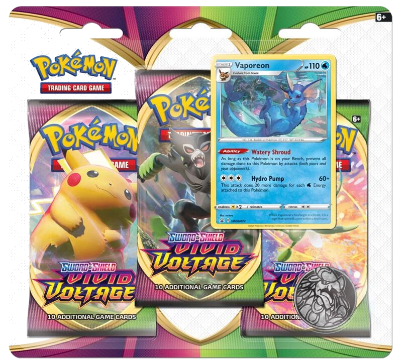 Vivid Voltage 3 Pack Blister [Vaporeon]