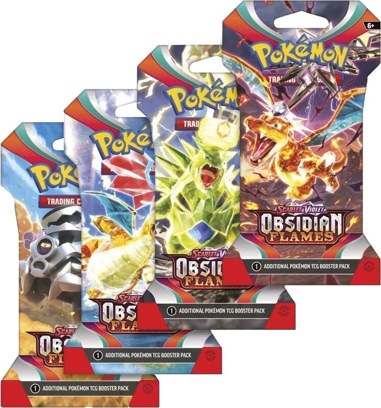 Obsidian Flames Sleeved Booster Pack Art Bundle [Set of 4]